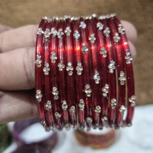 लाल कलर मे काँच की 12 चुडी A1